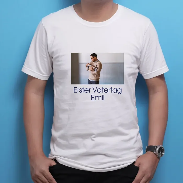 Personalisierbares T-Shirt für Männer mit Foto & Text Weiß