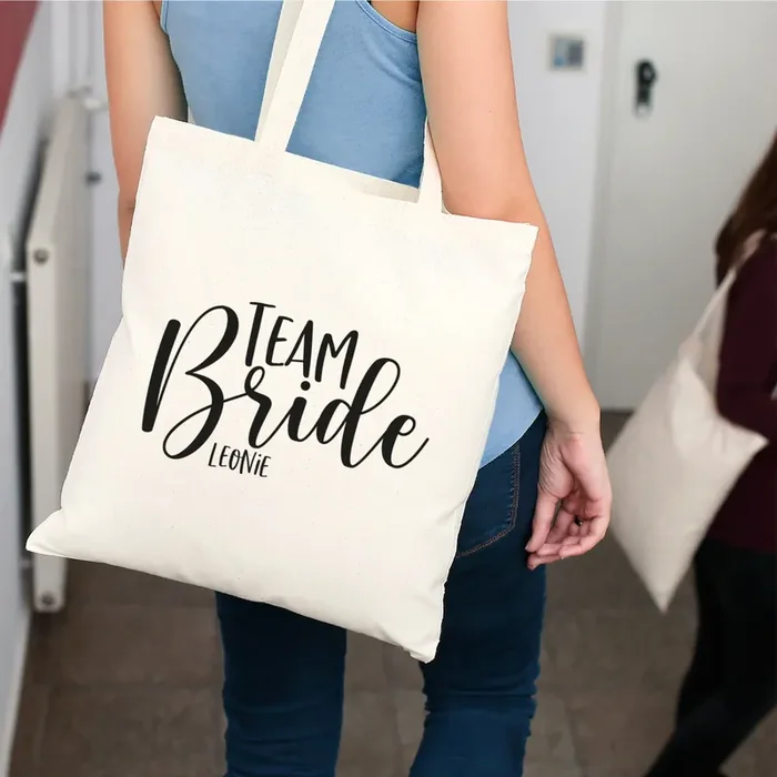 Personalisierter Jutebeutel „Team Bride“ – Perfekt für Junggesellinnenabschied & Hochzeit