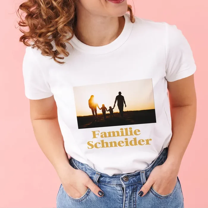 Personalisiertes T-Shirt für Frauen mit eigenem Foto & Text Weiß