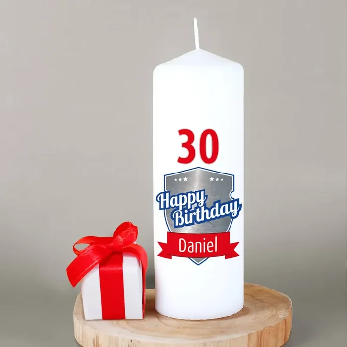 Persönliche Kerze zum Geburtstag mit Name und Alter