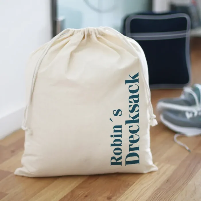 persönlicher „Drecksack“ für Schmutzwäsche mit Ihrem Wunschnamen