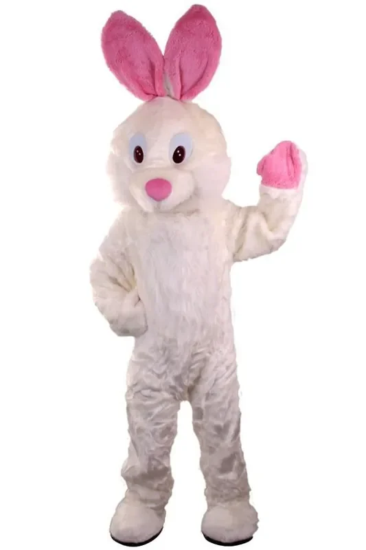 Professionele Luxe Konijn Mascotte Roze Kostuum