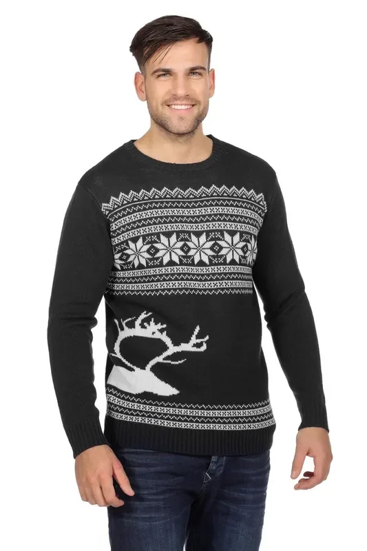 Pullover -Weihnachts -Rentierkopf Herren