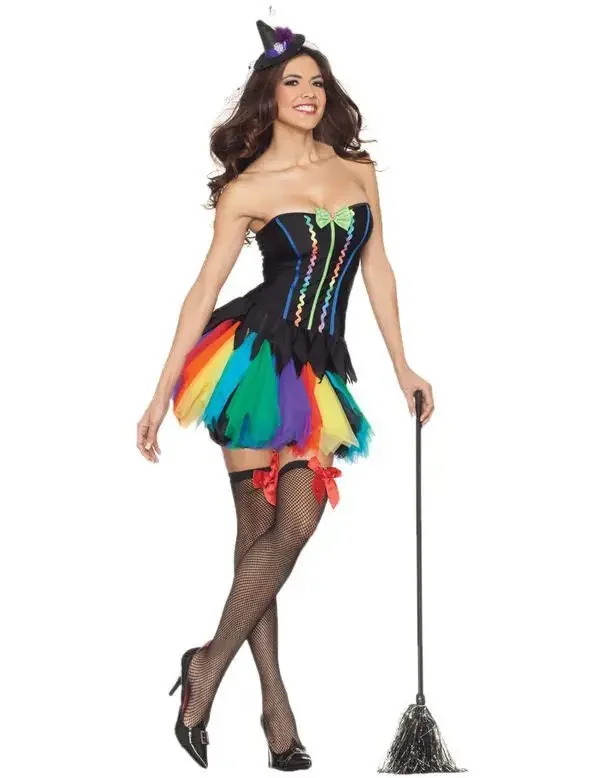 Regenboog Heks Vrouw Kostuum