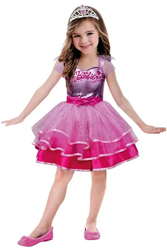 Rosa Barbie Glitter Prinzessin Kostüm für Mädchen