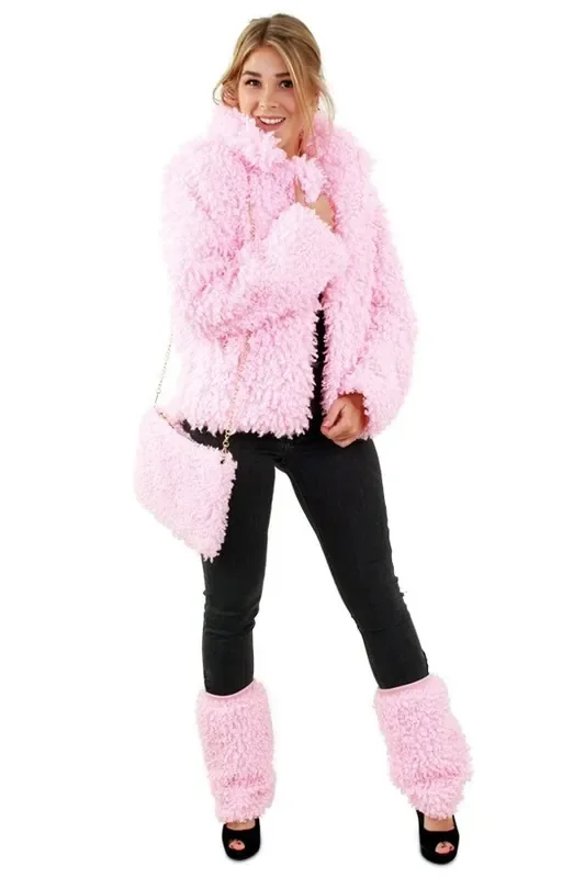 Rosa Pelzmantel Lammy Sibirian Tundra Damen