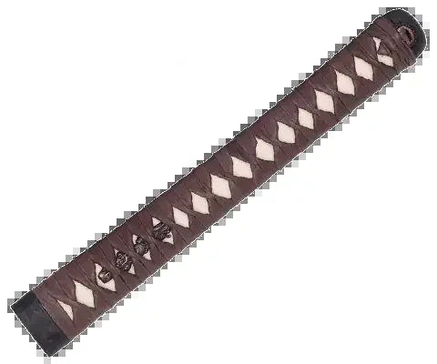 Samuraischwertgriff m. brauner Lederwicklung