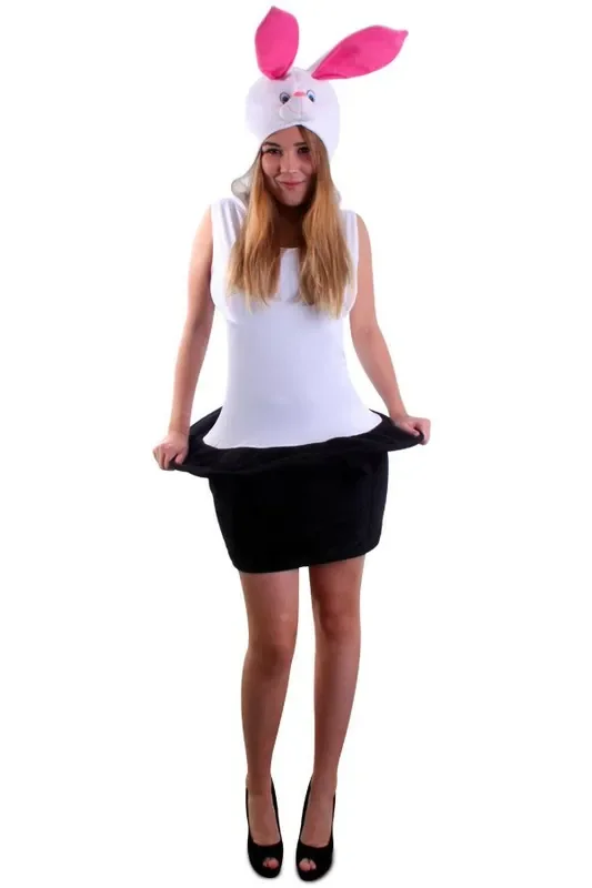 Sexy Weißer Kaninchen Aus Dem Top -Hut Damenkostüm