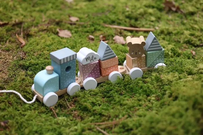 Spielzug mit Bauklötzen personalisiert