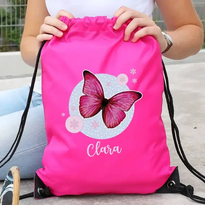 Sportbeutel mit Schmetterling und Name