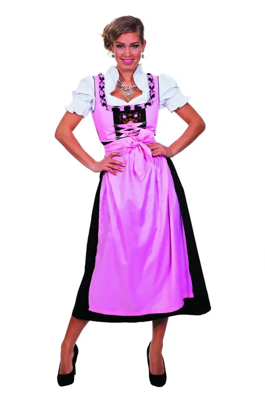 Sweet Dirndl Roze Lang Vrouw Kostuum