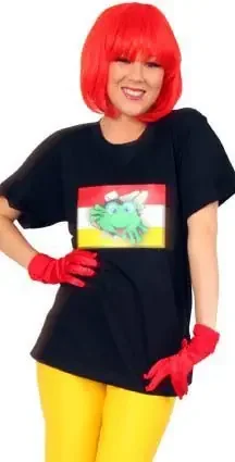T-Shirt Schwarz Mit Beleuchtung Oeteldonk (Reagiert Auf Sound) Herrenkostüm
