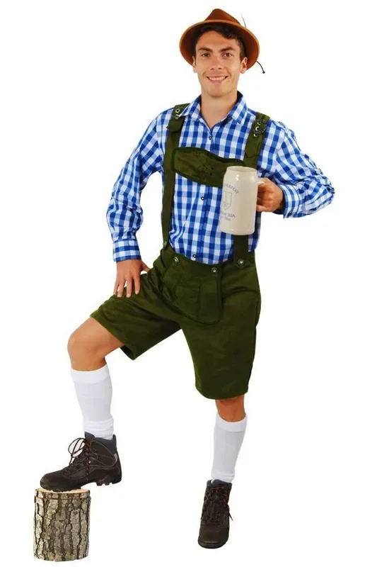 Tiroler Bierfest Broek Kort Groen Heinz Man Kostuum