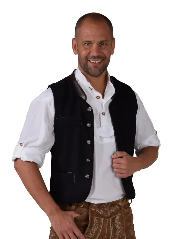 Trachenvest Immer Bierparty Schwarz Herren