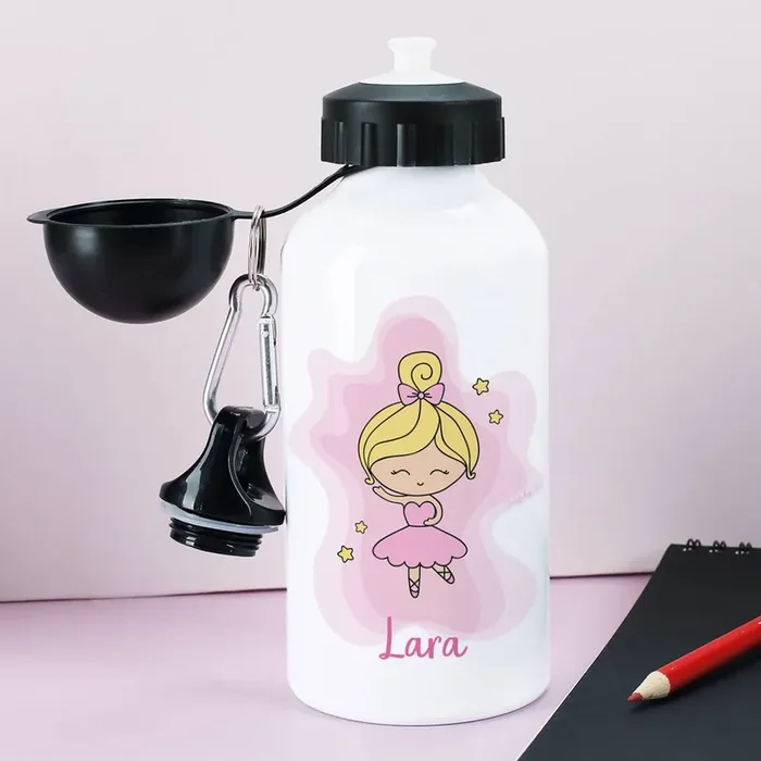 Trinkflasche mit Ballerina und Ihrem Wunschnamen