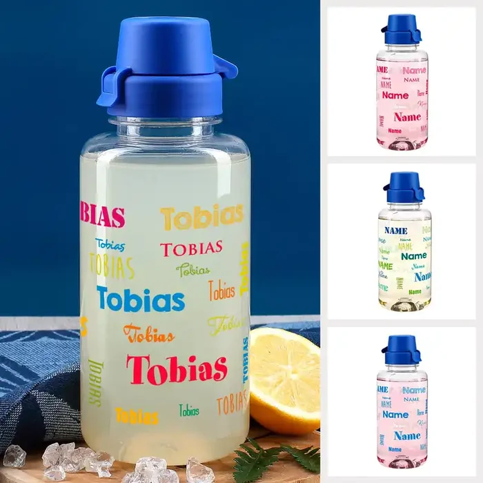 Trinkflasche mit Name in verschiedenen Farben und Schriftarten, 0,7 L