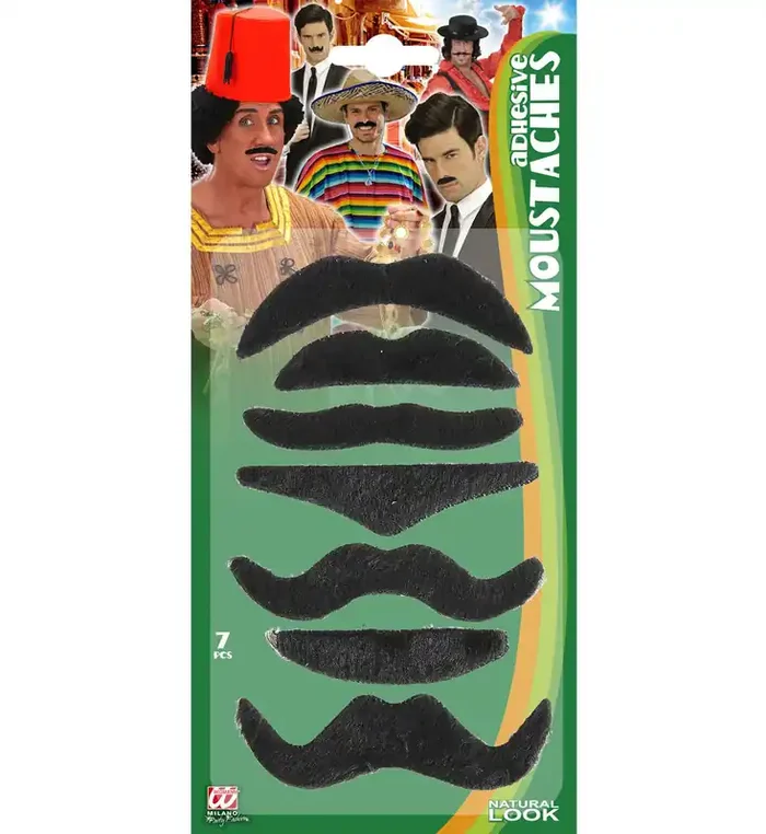 Umfangreicher Satz Von 7 Schnurrbärten