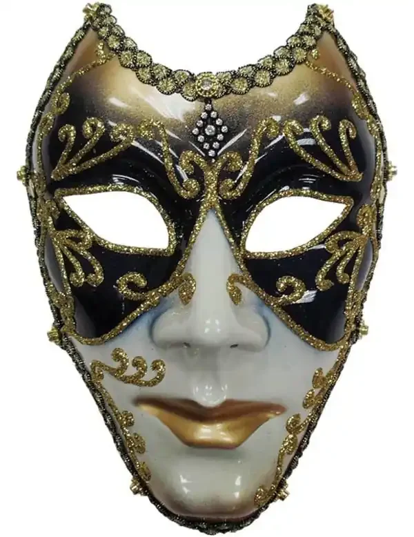 Venetiaans Masker Goud Met Zwart