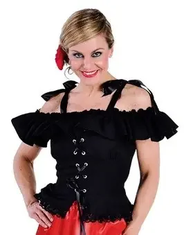 Verführerische Dirndl Bluse Angelica Schwarz Damen