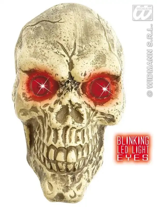 Wanddekorationsschädel Mit Led -Augen, 25 Zentimeter