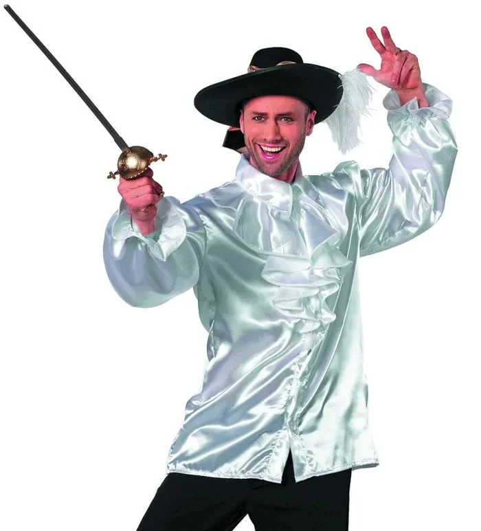 Weiße Jabotbluse Herren