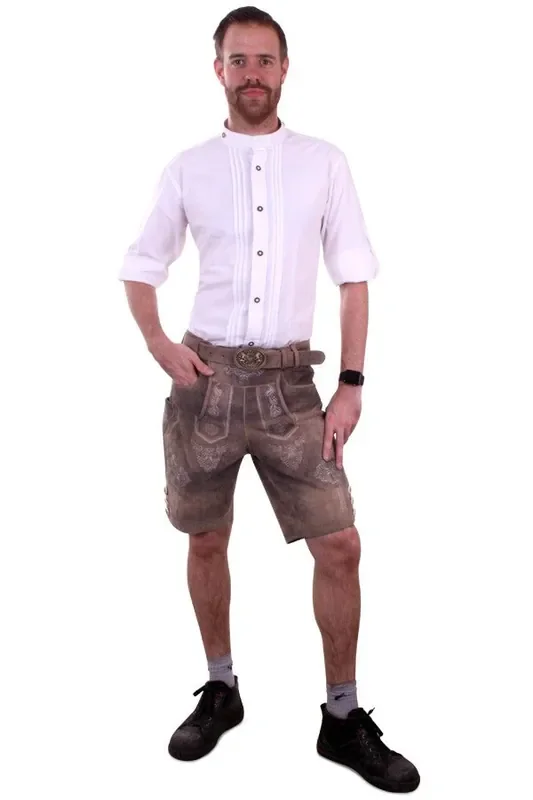 Weißes Funky Tirolisches Hemd Herren