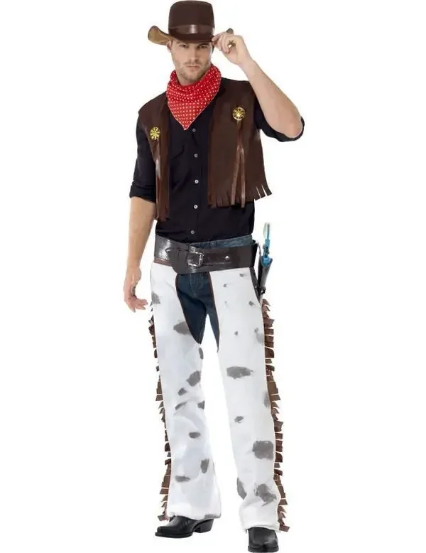 Western Cowboy -Man -Kostüm Herrenkostüm