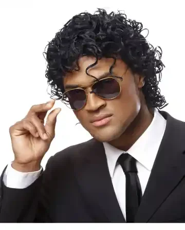 Wet Look Perücke schwarz