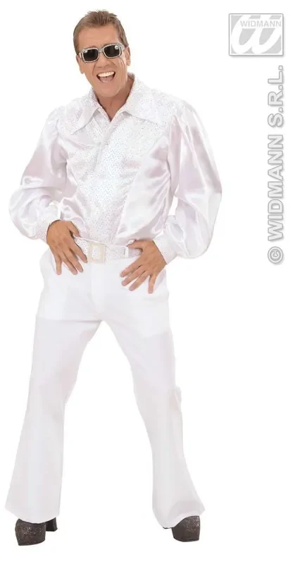 Wit Shirt Pailletten Man