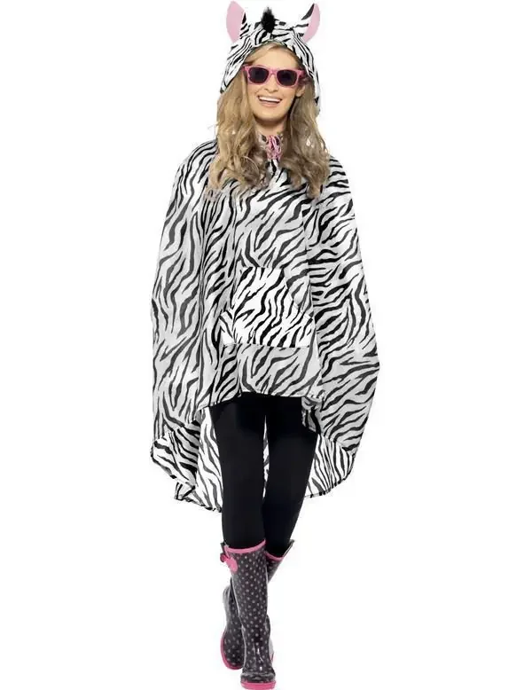 Zebra Poncho Kostuum