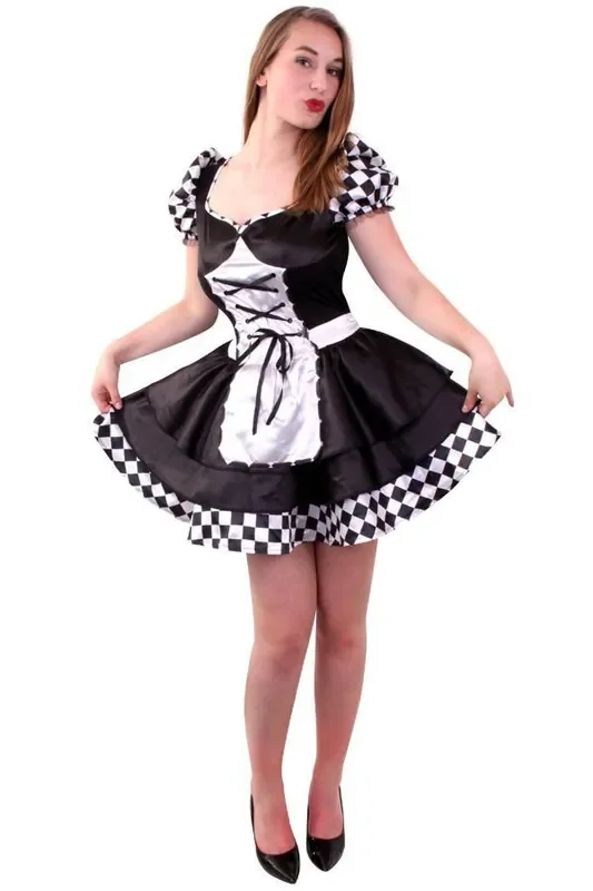 Zwarte Alice In Wonderland Vrouw Kostuum