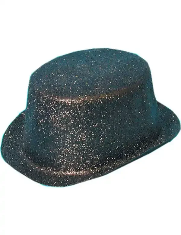 Zwarte Glitter Hoge Hoed Volwassen