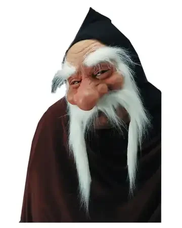 Zwergen Halbmaske mit weißem Bart
